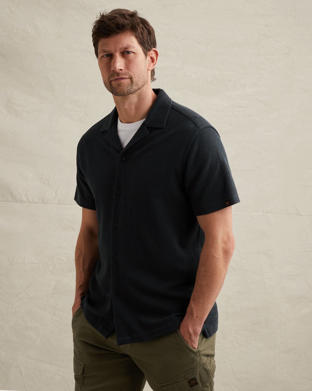 Рубашка PME Legend с короткими рукавами синяя артикул PSIS2604224-5282