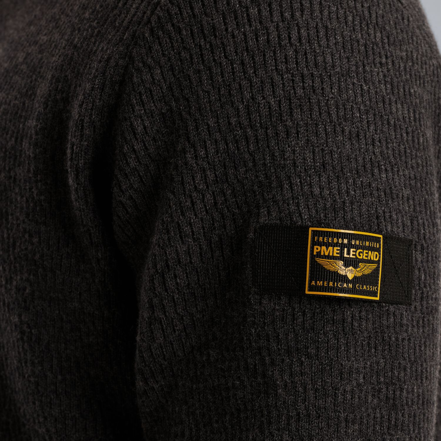 Пуловер PME Legend из мериносовой шерсти серый артикул PKW2508325-996