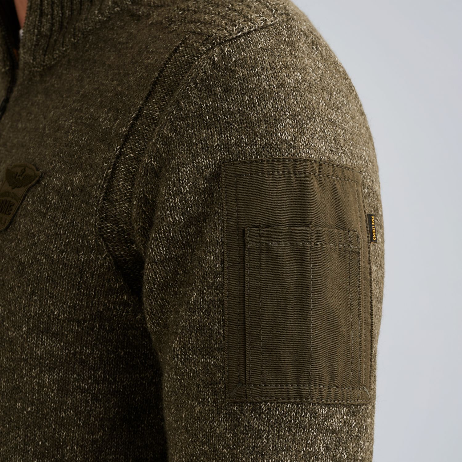 Пуловер PME Legend с полу-молнией серый артикул PKW2510314-940