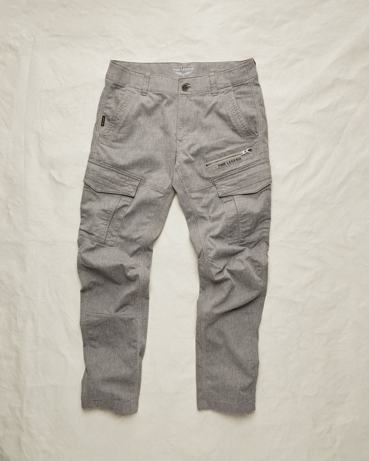 Брюки PME Legend карго с прямой штаниной свободного кроя серые артикул PTR2603603-GIW