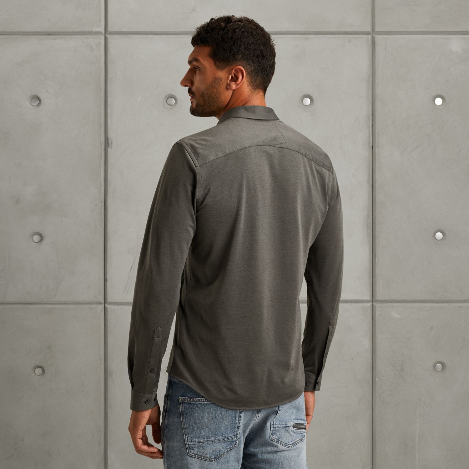 Рубашка Cast-Iron из джерси серая артикул CSI2509223-9159