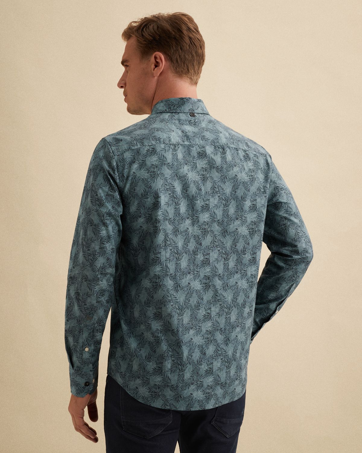 Рубашка Vanguard в поплине с принтом синяя артикул VSI2602208-5228