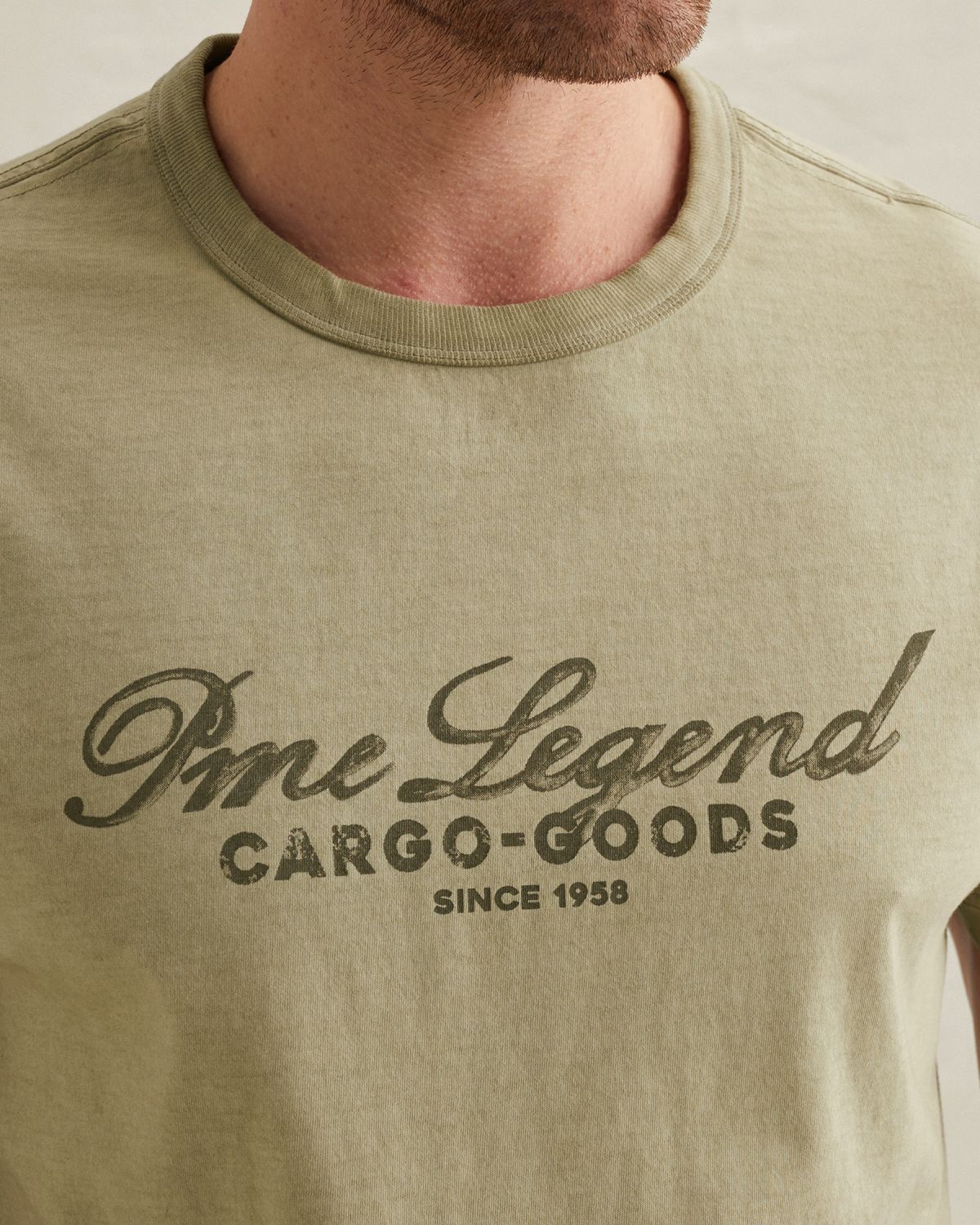 Футболка PME Legend с крупным принтом бежевая артикул PTSS2604593-6001