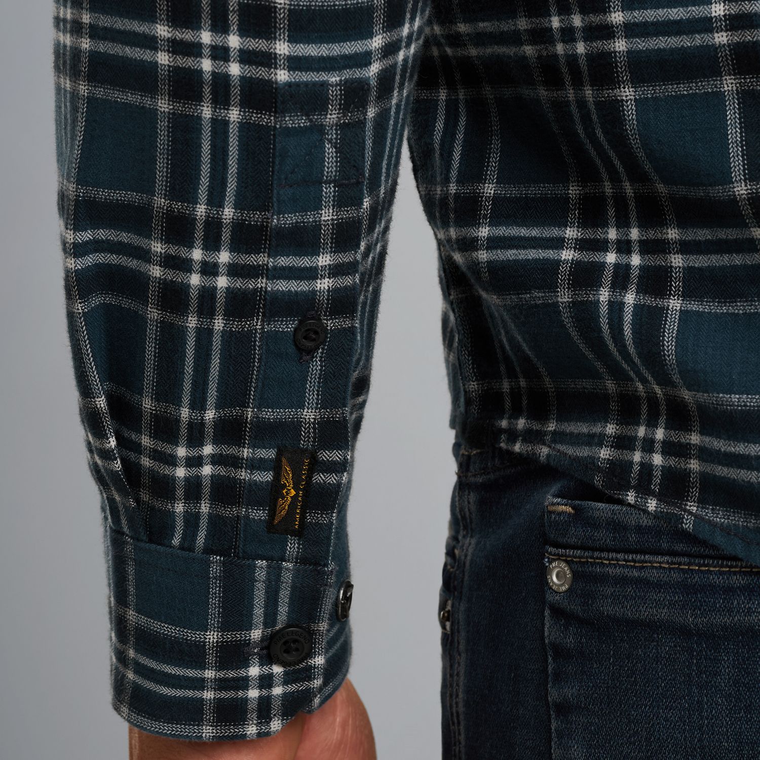 Рубашка PME Legend в клетку синяя артикул PSI2510201-5281