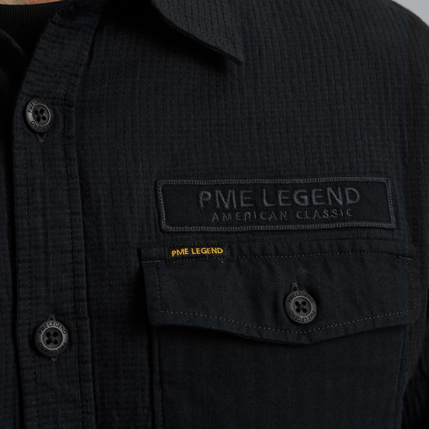 Рубашка PME Legend с нагрудными карманами синяя артикул PSI2508209-5281