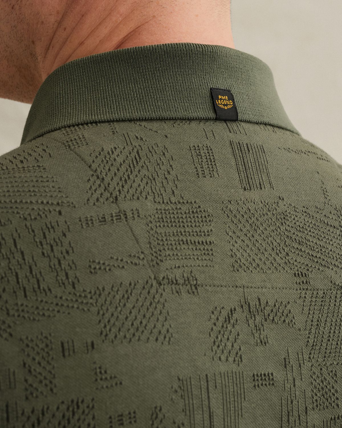 Футболка-поло PME Legend с жаккардовым узором зелёная артикул PPSS2603883-6150
