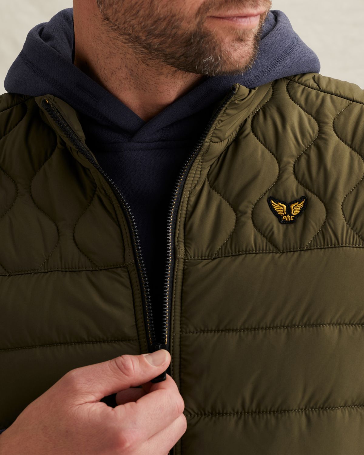 Жилет PME Legend с луковичной стёжкой зелёный артикул PBW2602100-6415