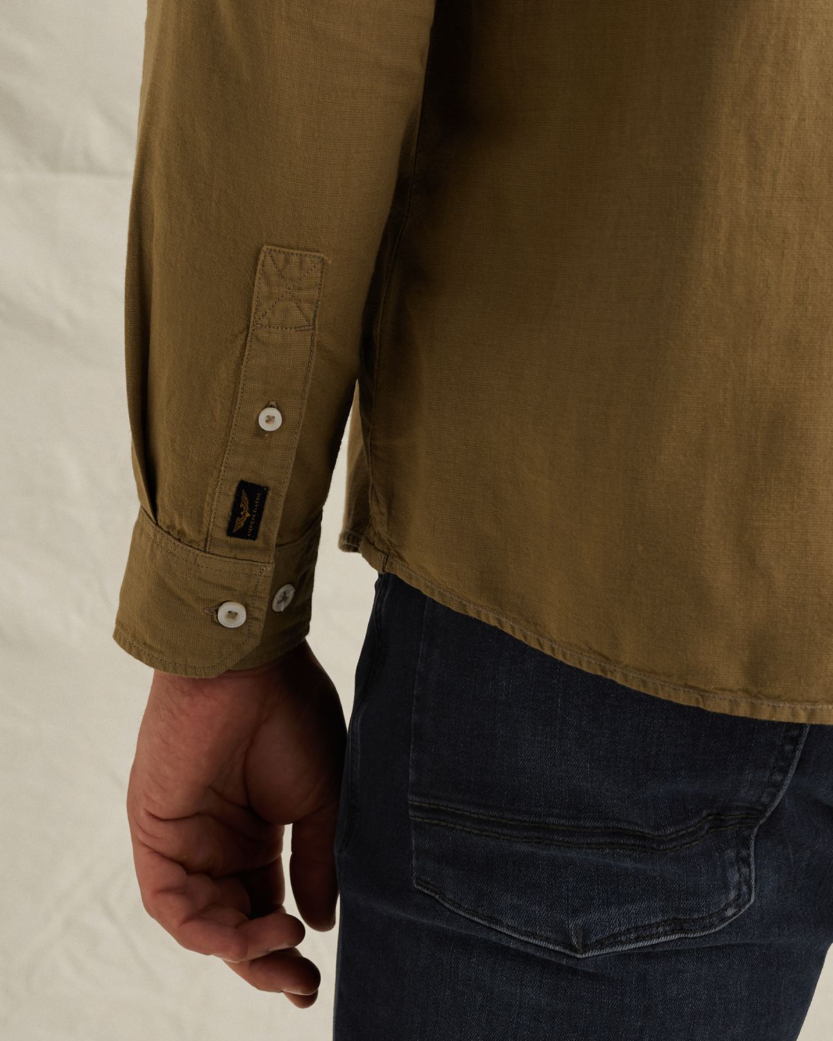 Рубашка PME Legend с эффектом двух тонов зелёная артикул PSI2603243-6405