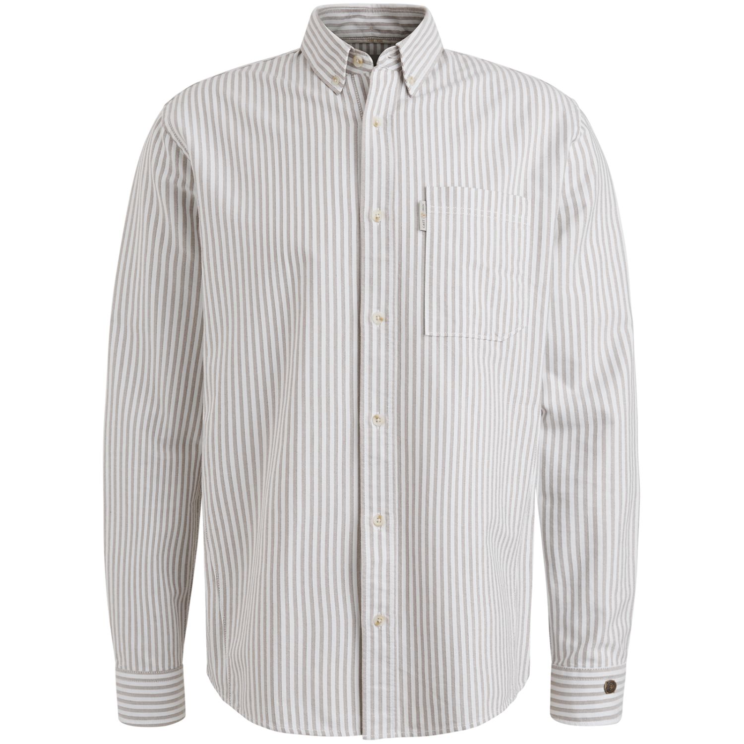 Рубашка Cast-Iron оксфорд в полоску хаки артикул CSI2508202-8025