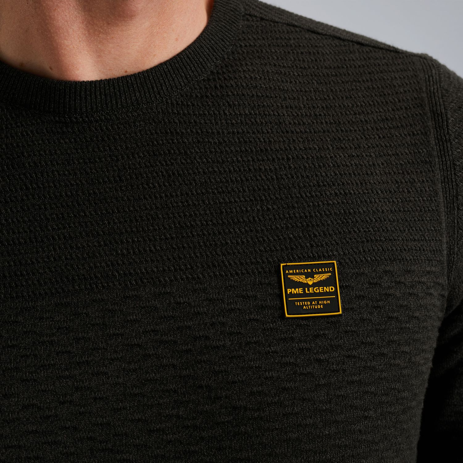 Пуловер PME Legend с рёберным воротником чёрный артикул PKW2510300-999