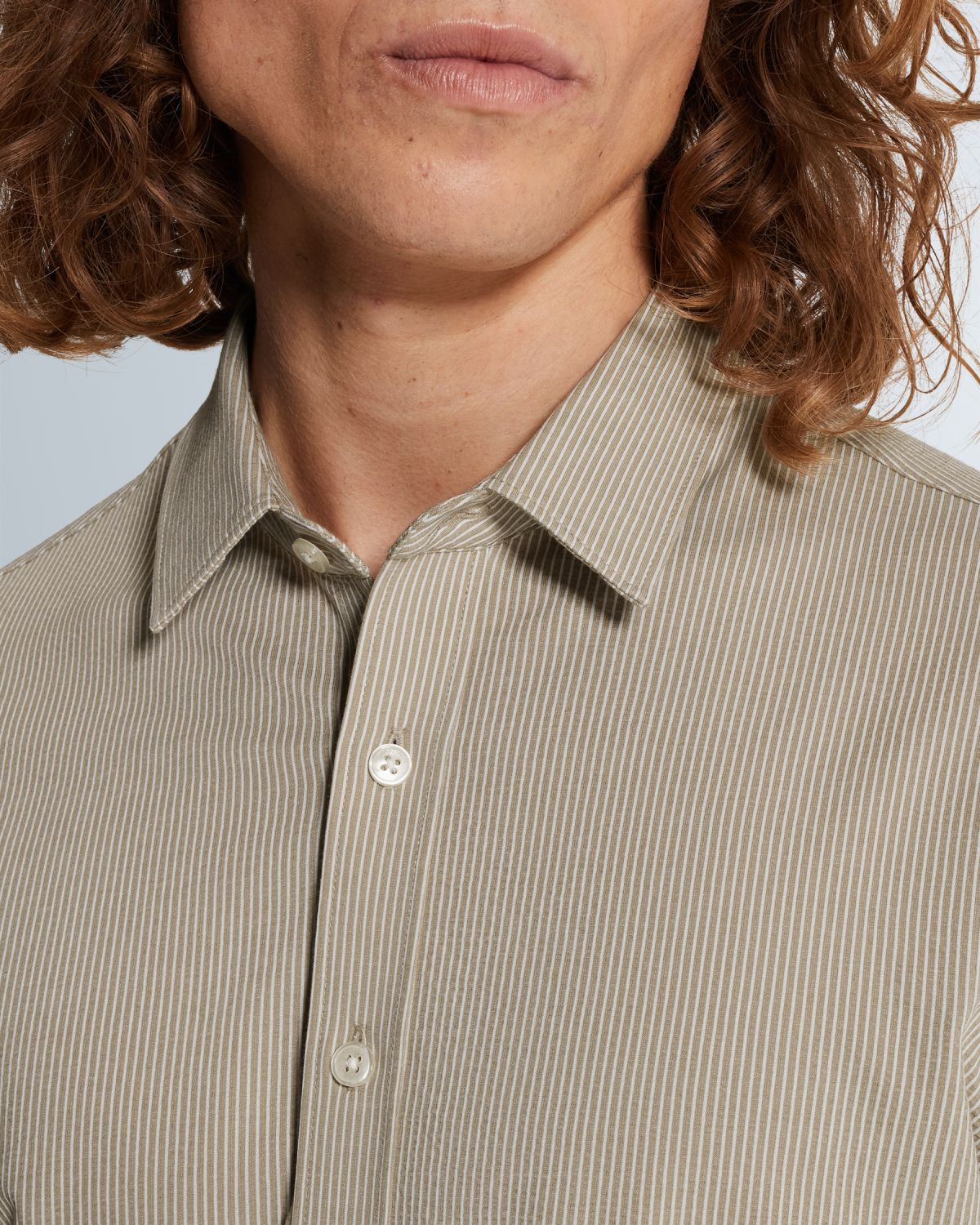 Рубашка Cast-Iron с текстурной полосой бежевая артикул CSI2602218-8023
