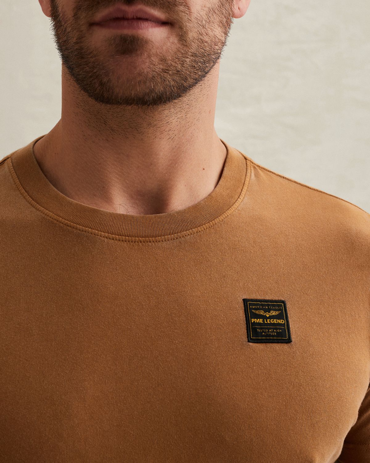Футболка PME Legend с окрашиванием после пошива и нашивкой оранжевая артикул PTSS2602562-8127