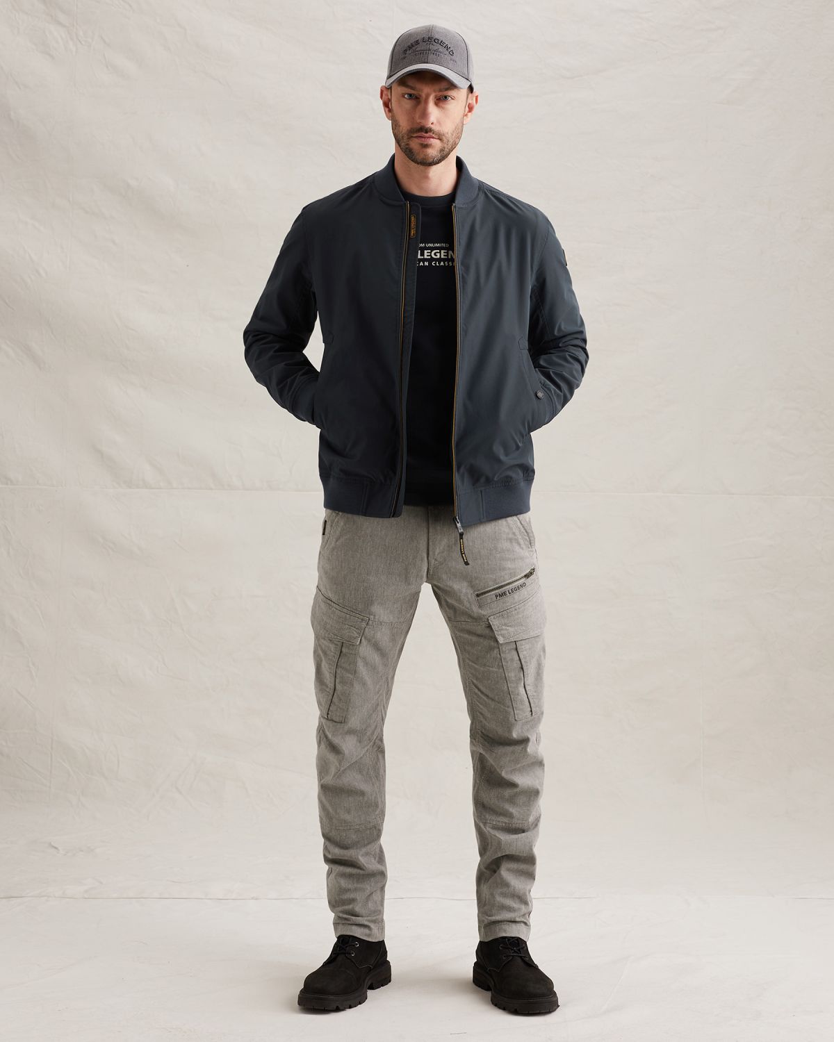 Брюки PME Legend карго с прямой штаниной свободного кроя серые артикул PTR2603603-GIW