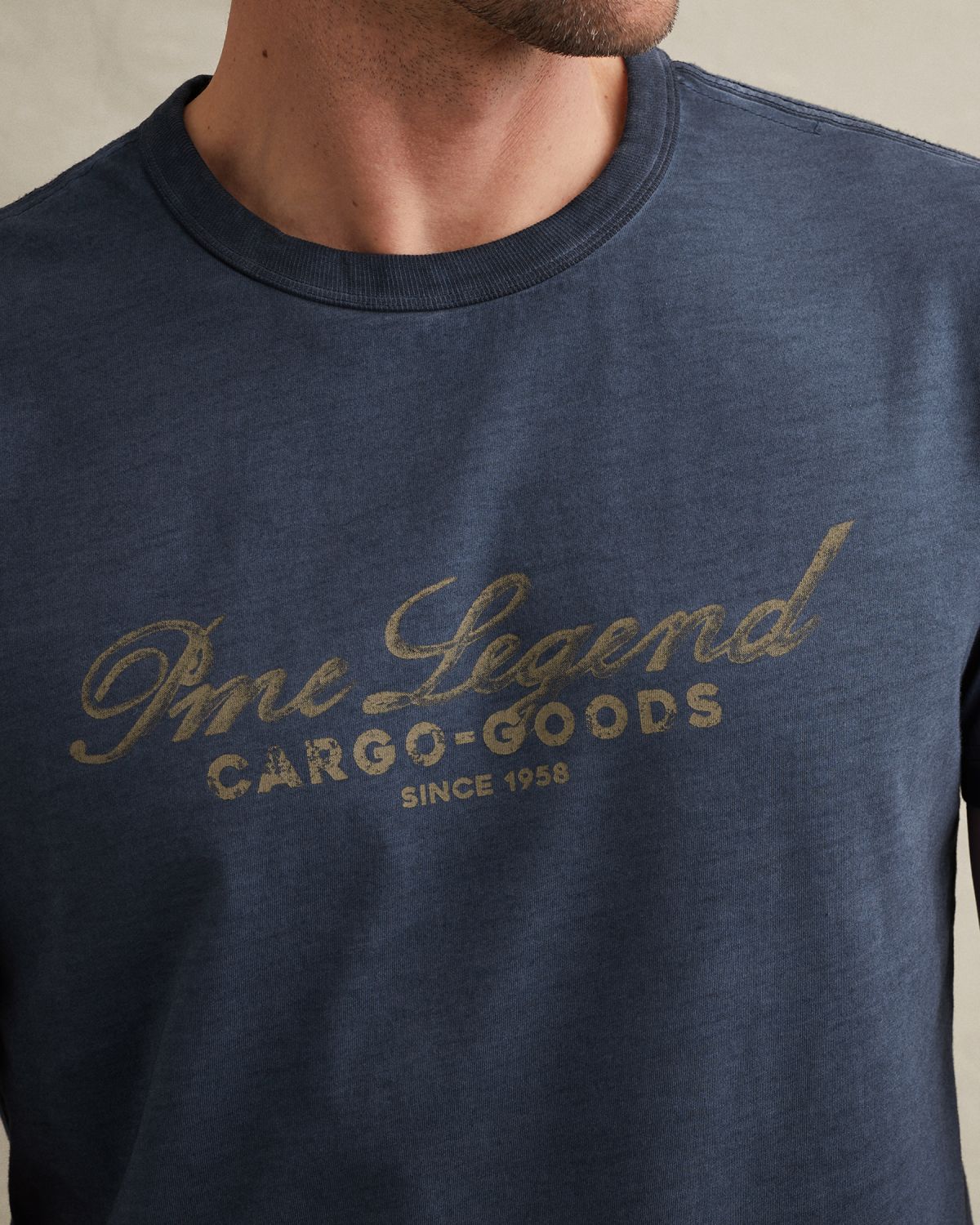 Футболка PME Legend с крупным принтом на груди синяя артикул PTSS2604593-5301