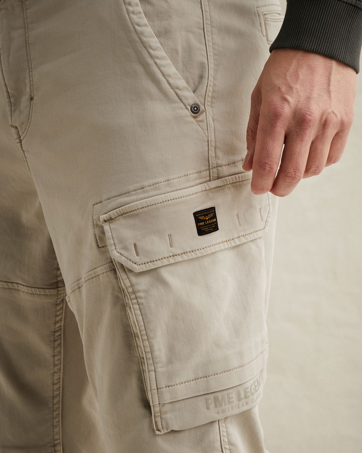 Брюки PME Legend карго свободного кроя хаки артикул PTR2602622-5015