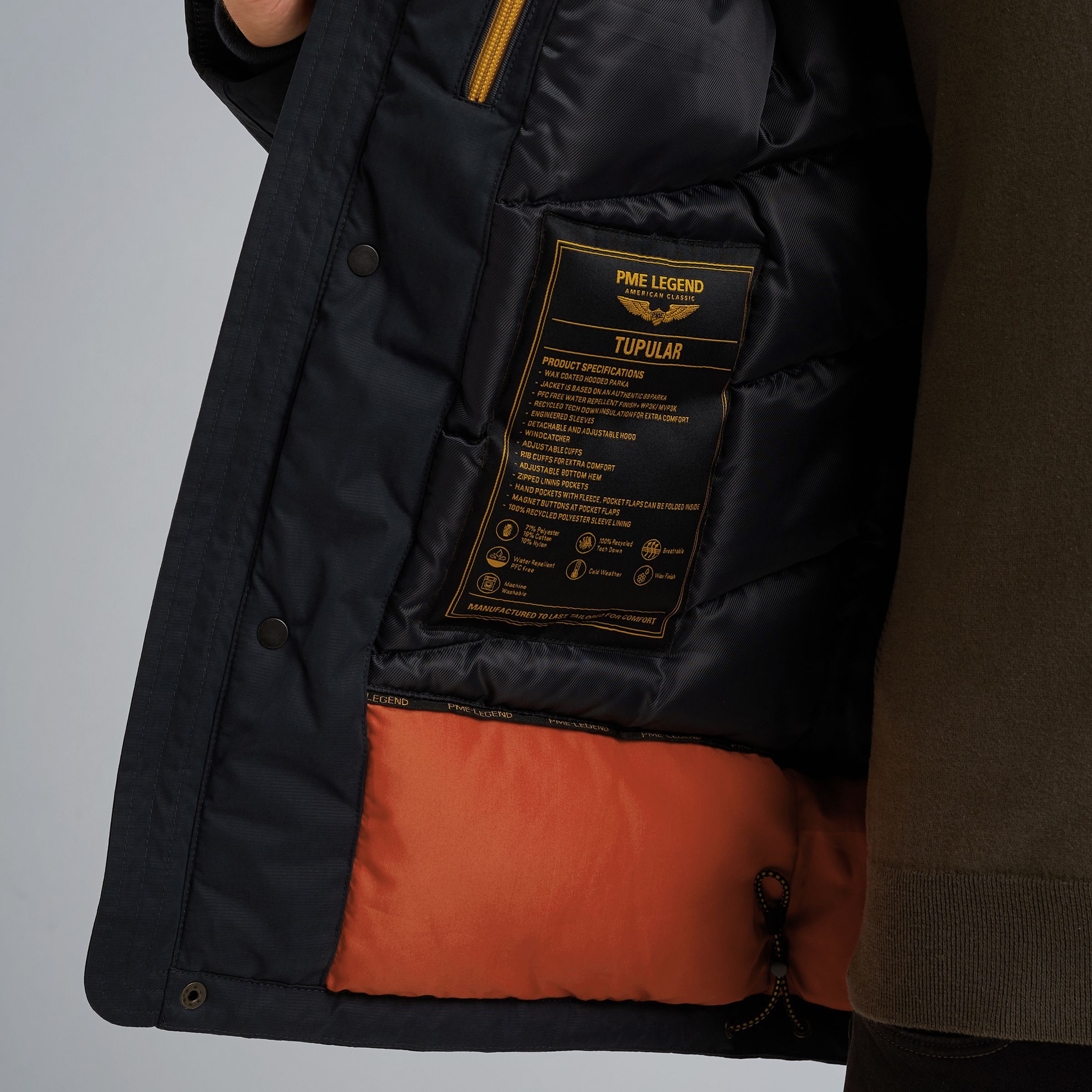 Парка PME Legend Tupular parka темно-синяя артикул PJA2509137-5281