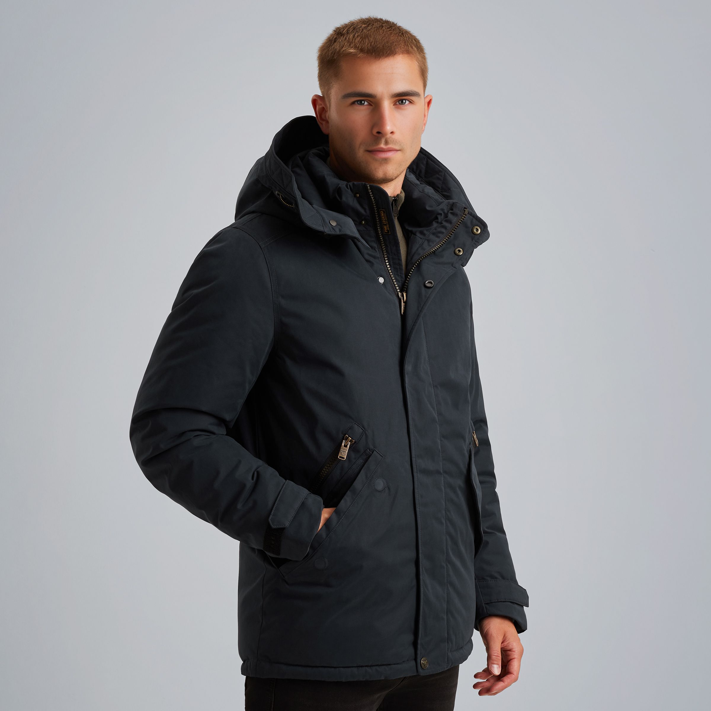 Парка PME Legend Tupular parka темно-синяя артикул PJA2509137-5281