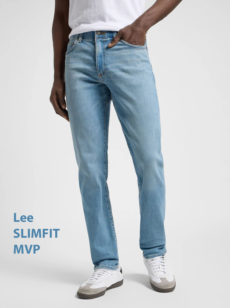 Мужские джинсы Lee Slim Fit MVP голубые. Р-р 33/34