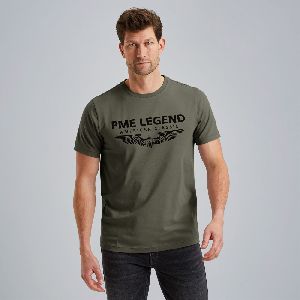 Футболка мужская PME Legend c классическим логотипом серо-зеленая