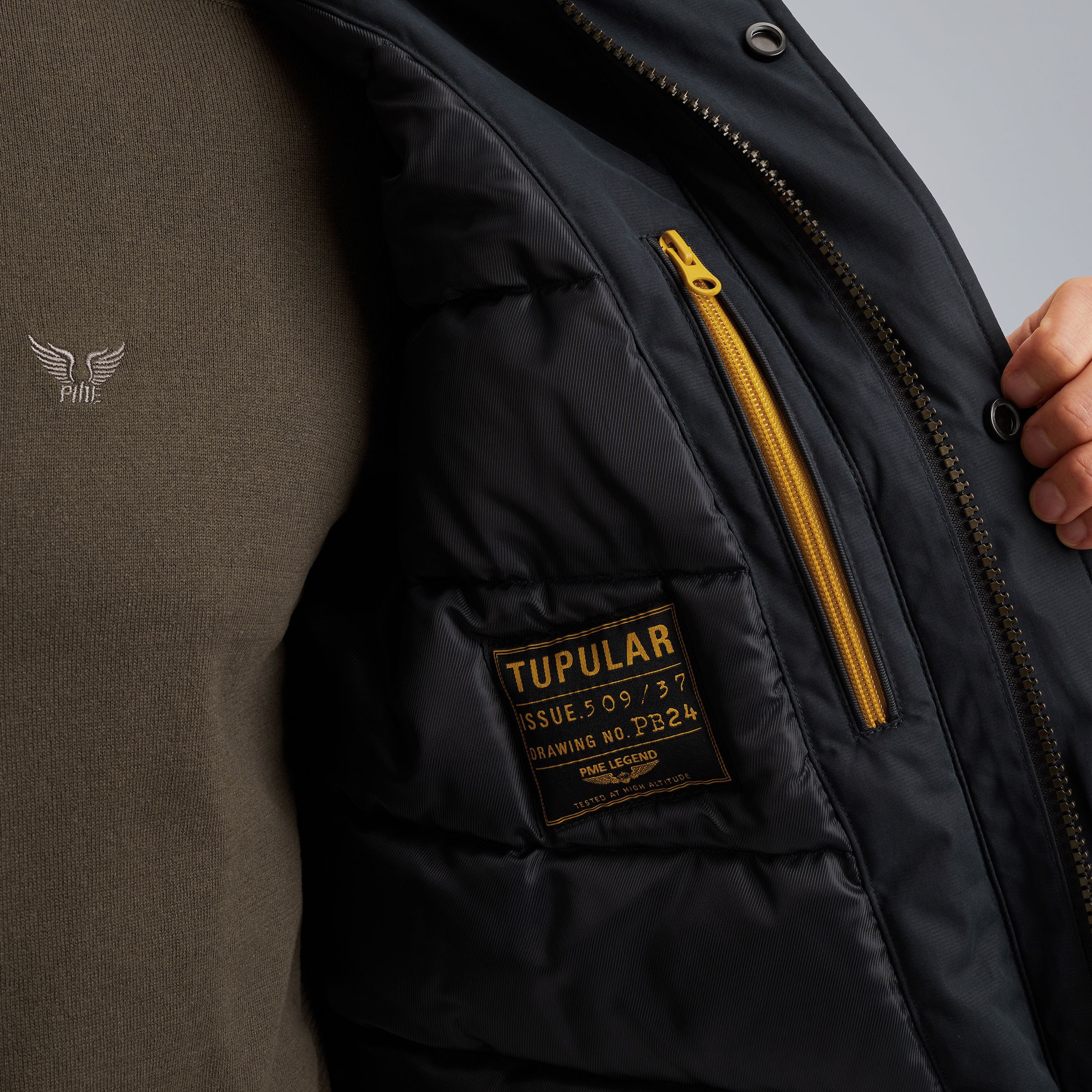 Парка PME Legend Tupular parka темно-синяя артикул PJA2509137-5281