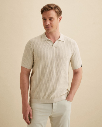 Футболка-поло Vanguard хлопково-льняная коричневая