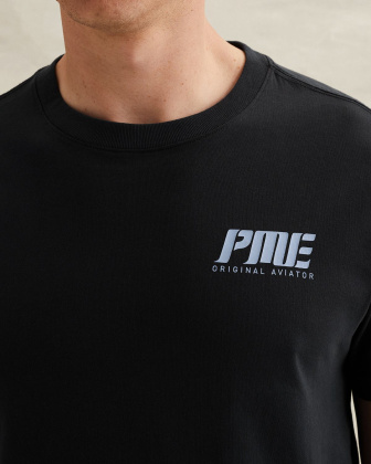 Футболка PME Legend с крупным многоцветным принтом на спинке синяя артикул PTSS2605571-5282