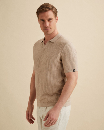 Футболка-поло Vanguard хлопково-льняная розовая артикул VPSS2604860-8202