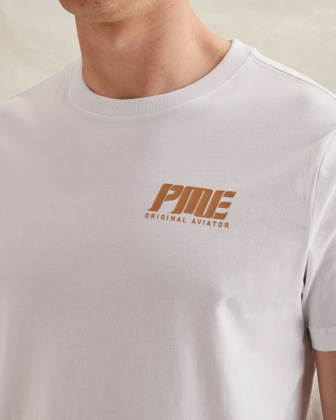 Футболка PME Legend с крупным многоцветным принтом на спинке белая артикул PTSS2605571-7003