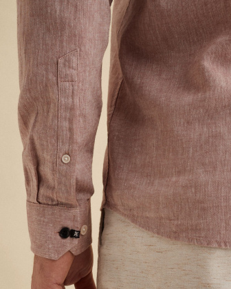 Рубашка Vanguard в льняной смеси розовая артикул VSI2604259-8202