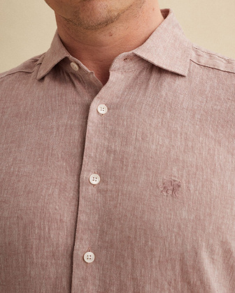 Рубашка Vanguard в льняной смеси розовая артикул VSI2604259-8202