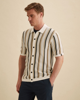 Футболка-поло Vanguard с фактурной полосой белая артикул VPSS2604854-7004