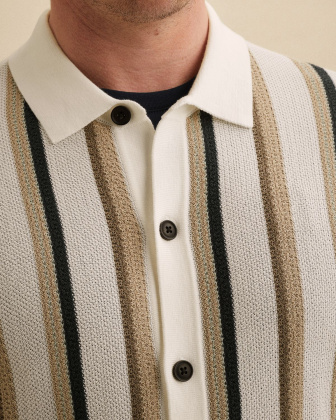 Футболка-поло Vanguard с фактурной полосой белая артикул VPSS2604854-7004