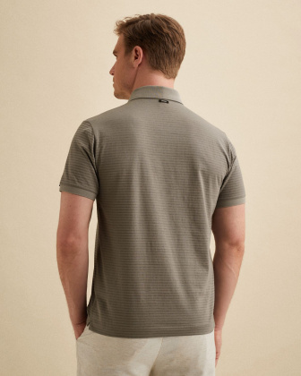 Рубашка-поло Vanguard с полосатым узором и нагрудным карманом серая артикул VPSS2605882-9051