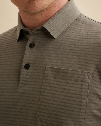 Рубашка-поло Vanguard с полосатым узором и нагрудным карманом серая артикул VPSS2605882-9051