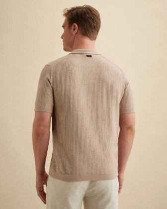 Футболка-поло Vanguard хлопково-льняная розовая артикул VPSS2604860-8202