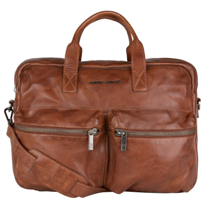 Сумка PRESLY&SUN CARTER с накладными карманами, из бычьей кожи, коричневая