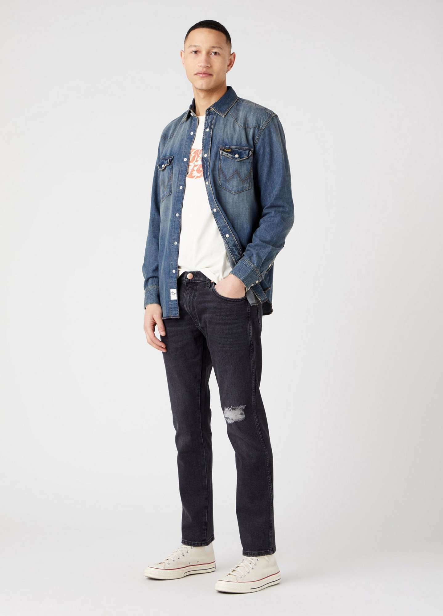 Мужские джинсы Wrangler Larston темно-серые. Р-р 29/32