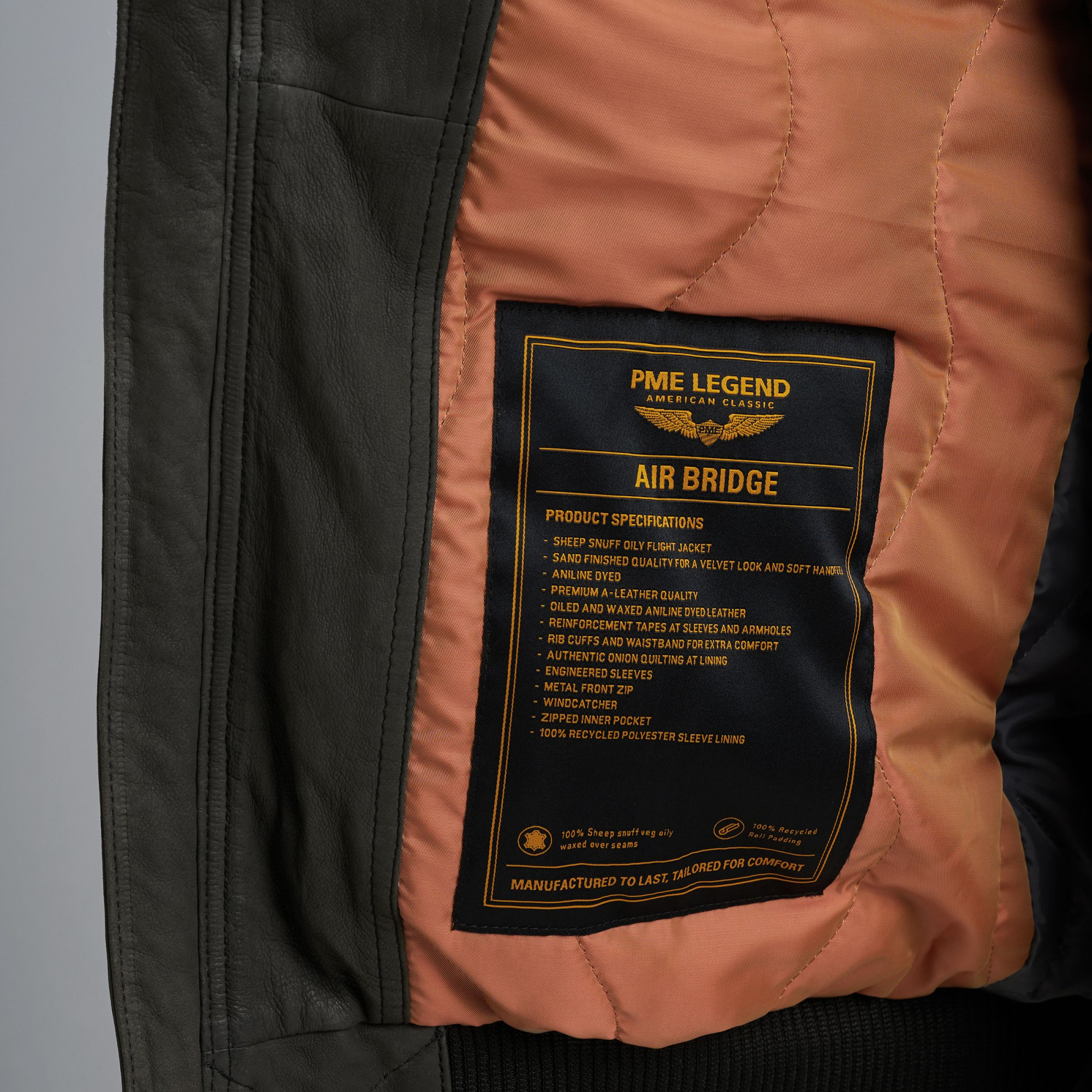 Мужская кожаная куртка PME Legend AIRBRIDGE  артикул PLJ2508701-9067